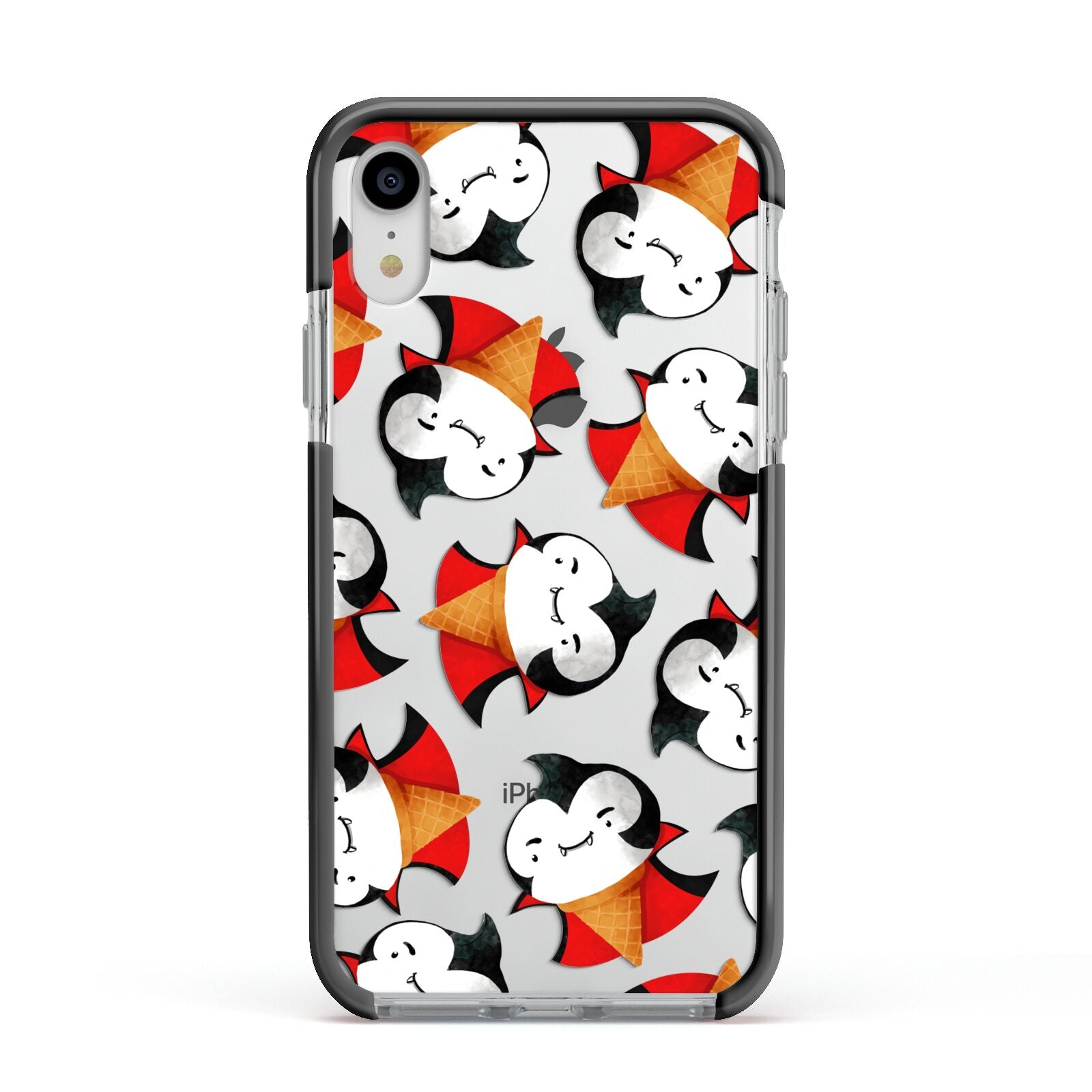 Vampire Ice Cream Apple iPhone XR Impact Case Black Edge on Silver Phone