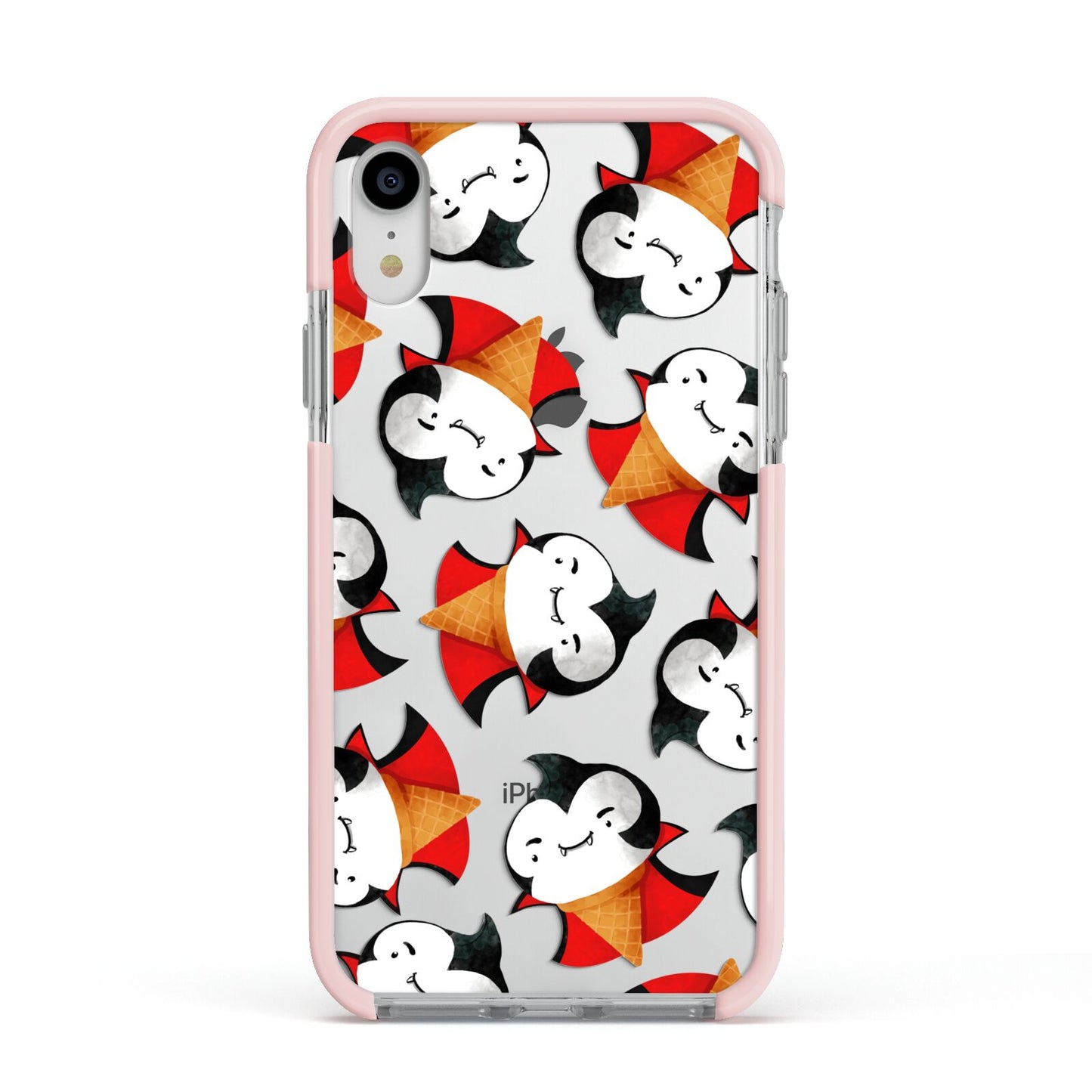 Vampire Ice Cream Apple iPhone XR Impact Case Pink Edge on Silver Phone