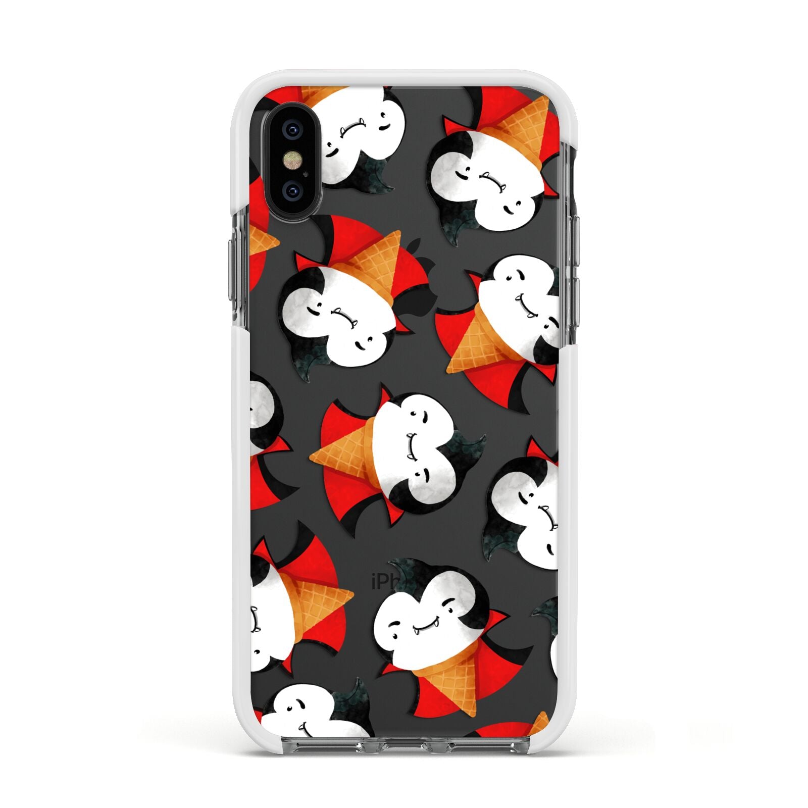 Vampire Ice Cream Apple iPhone Xs Impact Case White Edge on Black Phone