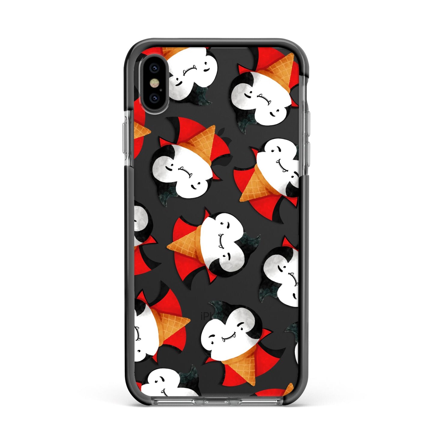 Vampire Ice Cream Apple iPhone Xs Max Impact Case Black Edge on Black Phone
