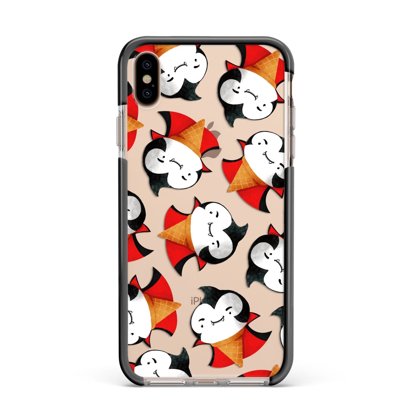 Vampire Ice Cream Apple iPhone Xs Max Impact Case Black Edge on Gold Phone