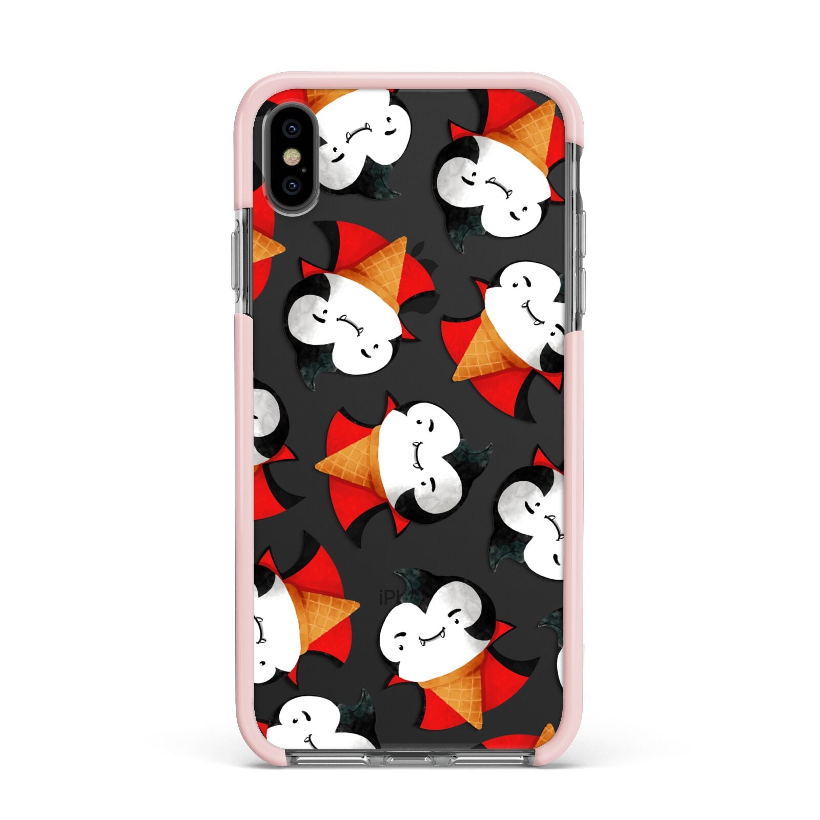Vampire Ice Cream Apple iPhone Xs Max Impact Case Pink Edge on Black Phone