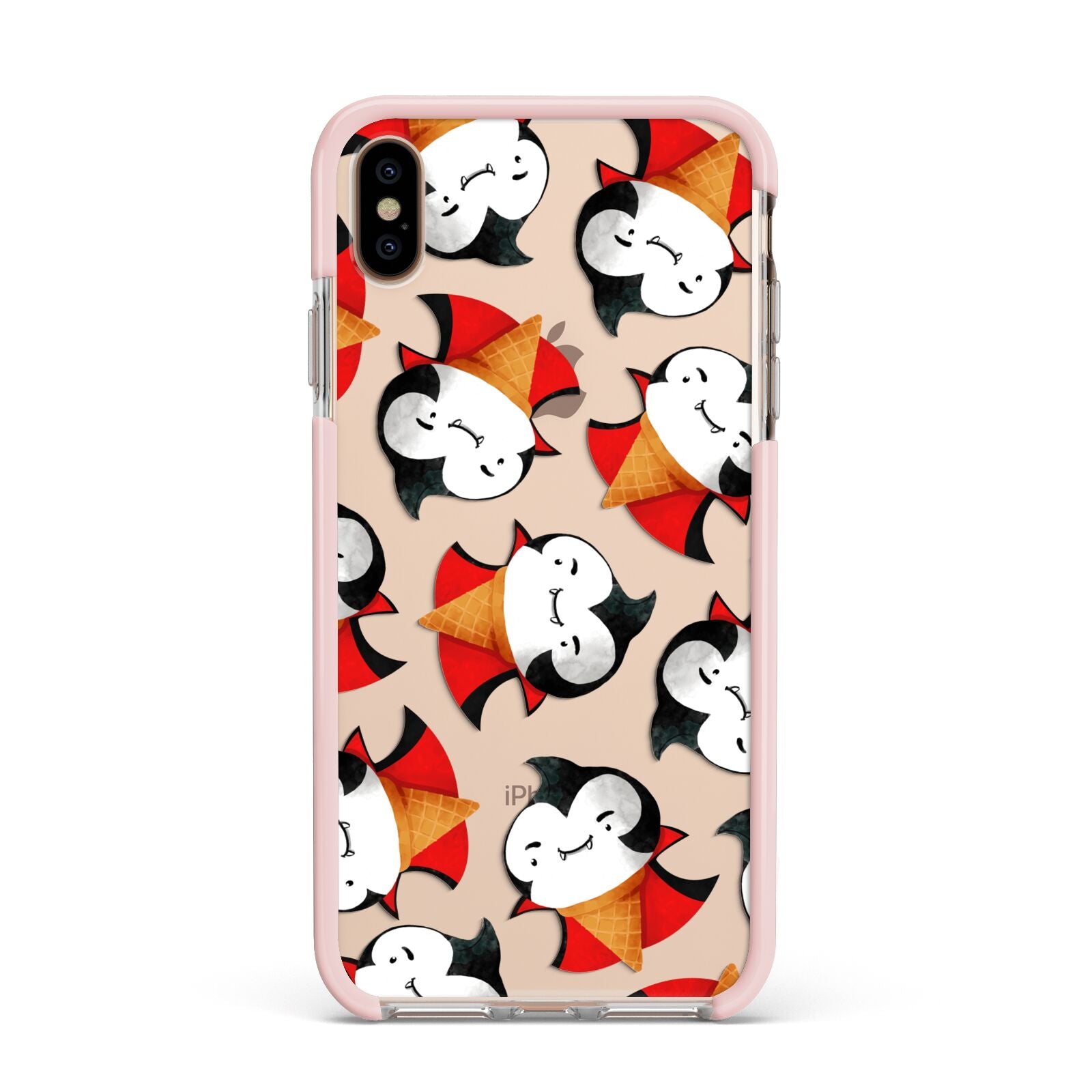 Vampire Ice Cream Apple iPhone Xs Max Impact Case Pink Edge on Gold Phone