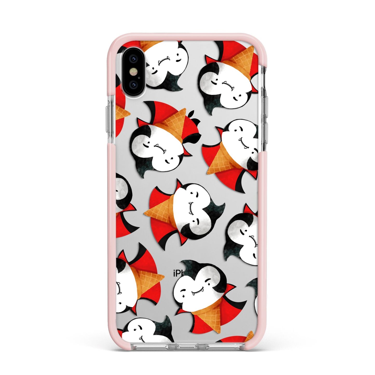 Vampire Ice Cream Apple iPhone Xs Max Impact Case Pink Edge on Silver Phone