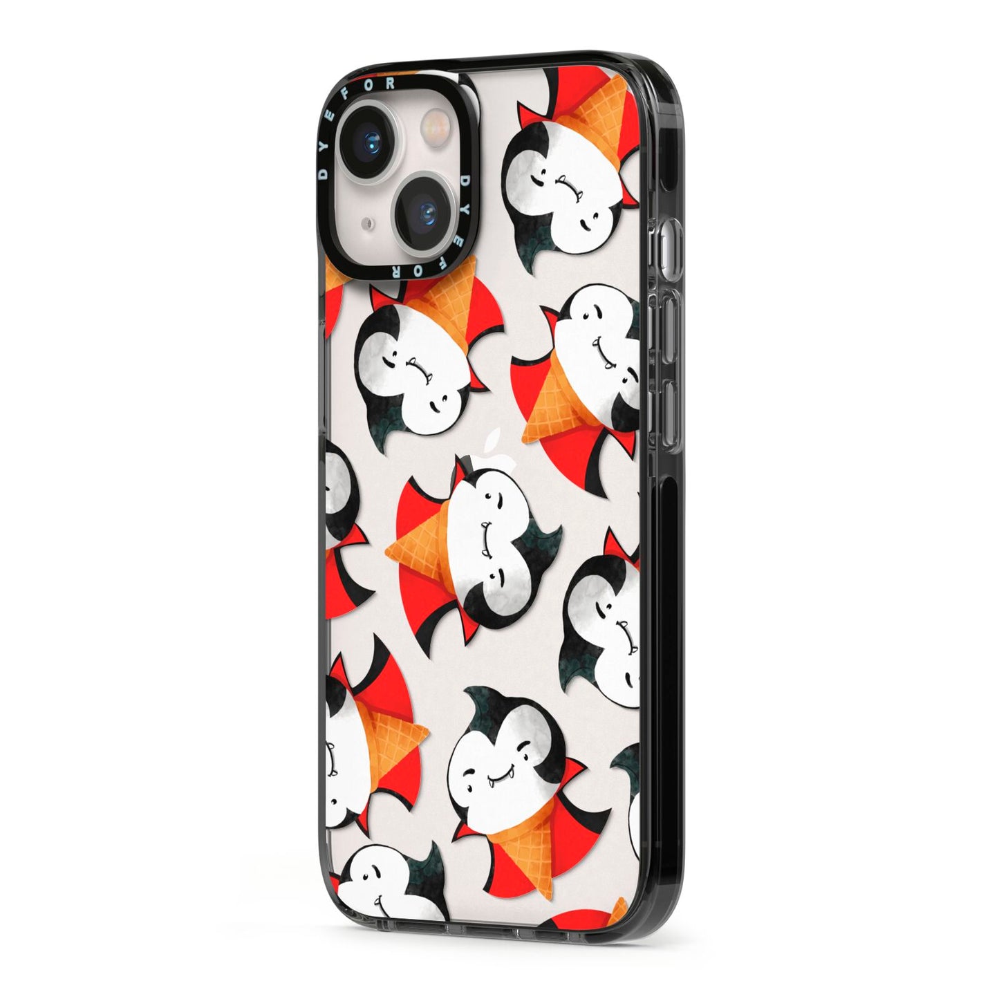 Vampire Ice Cream iPhone 13 Black Impact Case Side Angle on Silver phone
