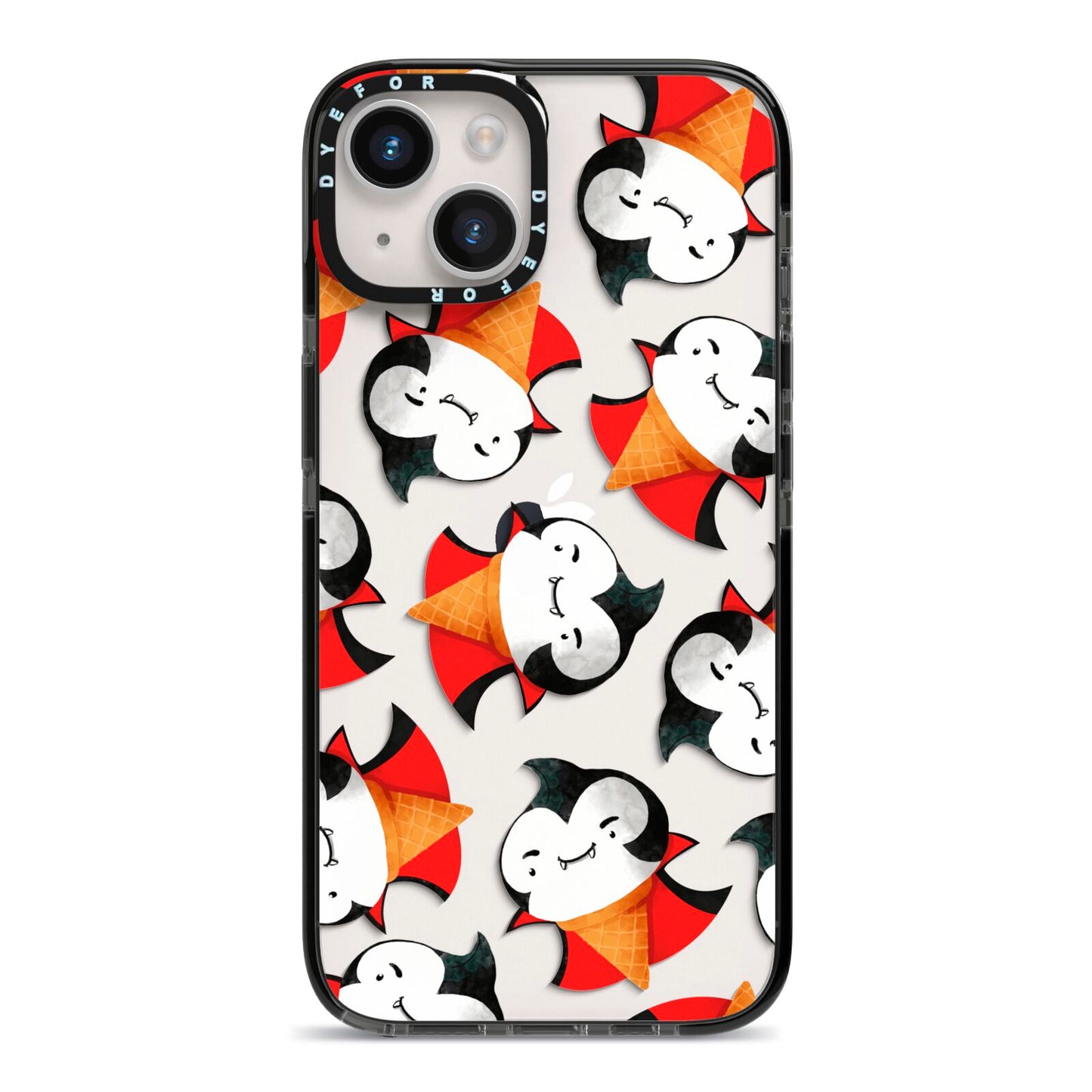 Vampire Ice Cream iPhone 14 Black Impact Case on Silver phone