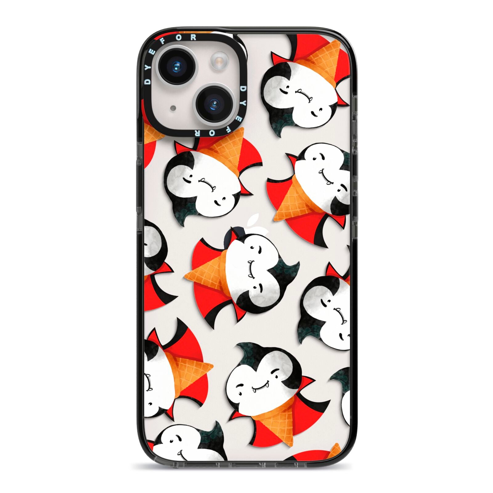 Vampire Ice Cream iPhone 14 Black Impact Case on Silver phone