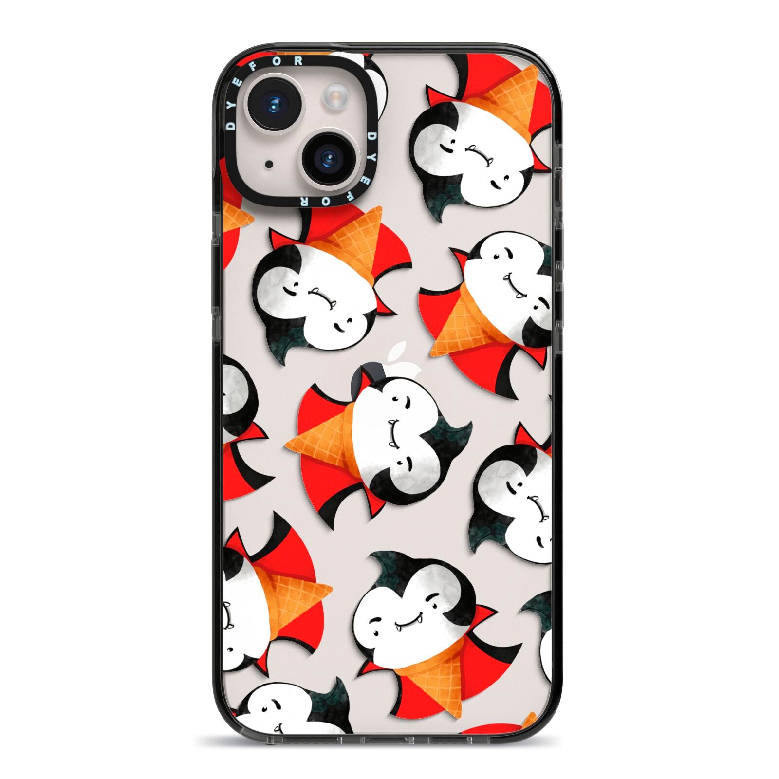 Vampire Ice Cream iPhone 14 Plus Black Impact Case on Silver phone