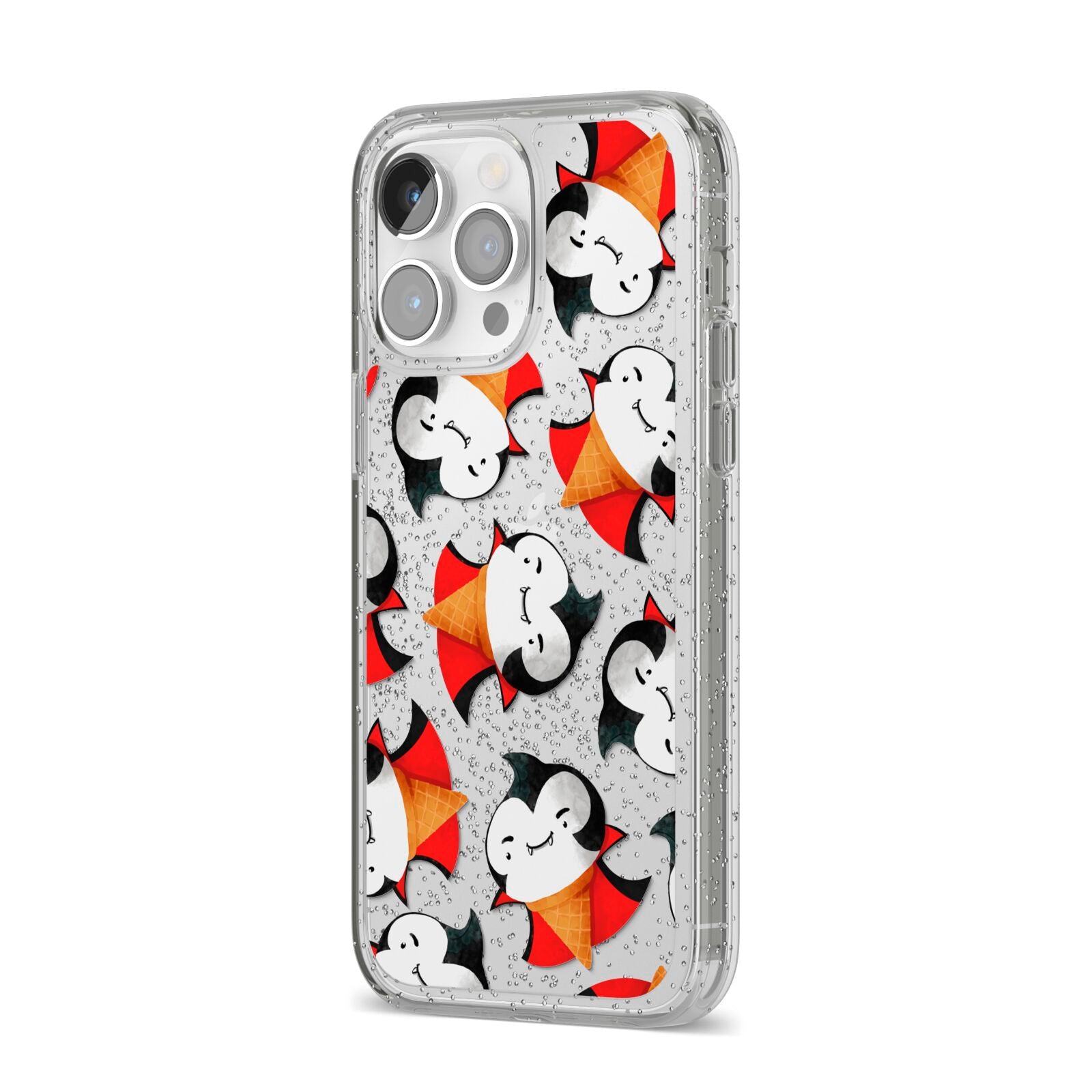Vampire Ice Cream iPhone 14 Pro Max Glitter Tough Case Silver Angled Image