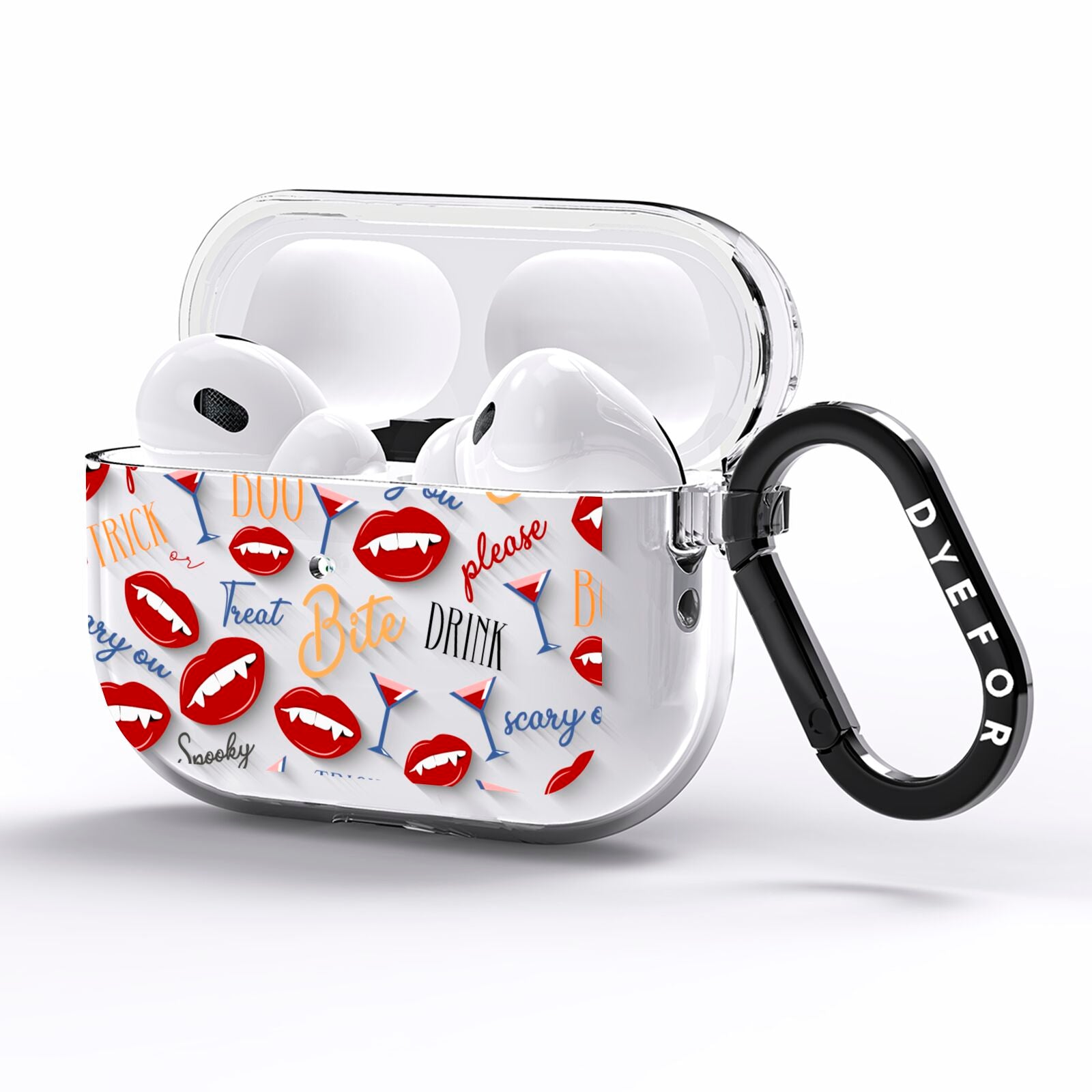 Vampire Illustrations and Catchphrases AirPods Pro Clear Case Side Image