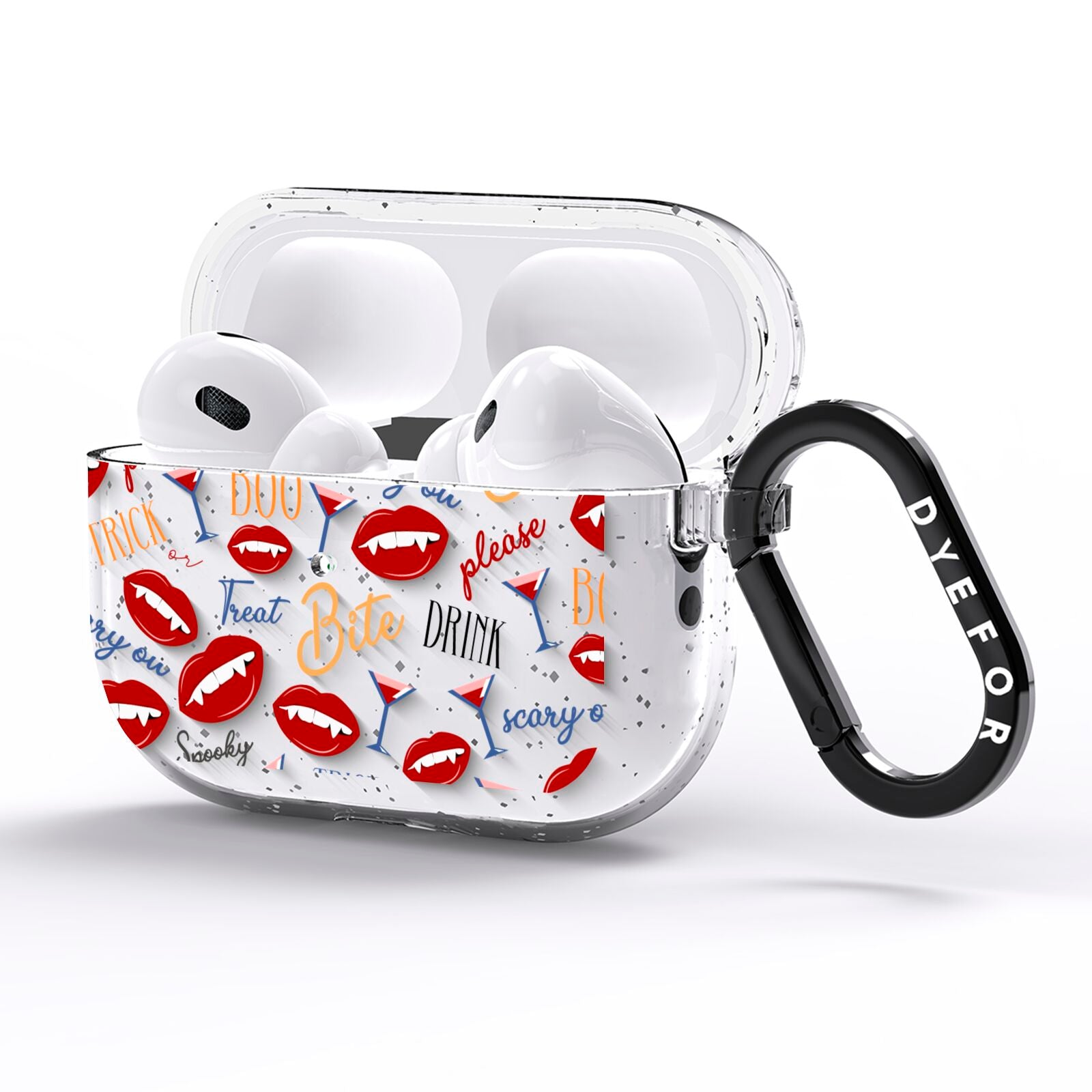 Vampire Illustrations and Catchphrases AirPods Pro Glitter Case Side Image