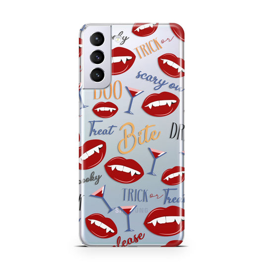 Vampire Illustrations and Catchphrases Samsung S21 Plus Phone Case