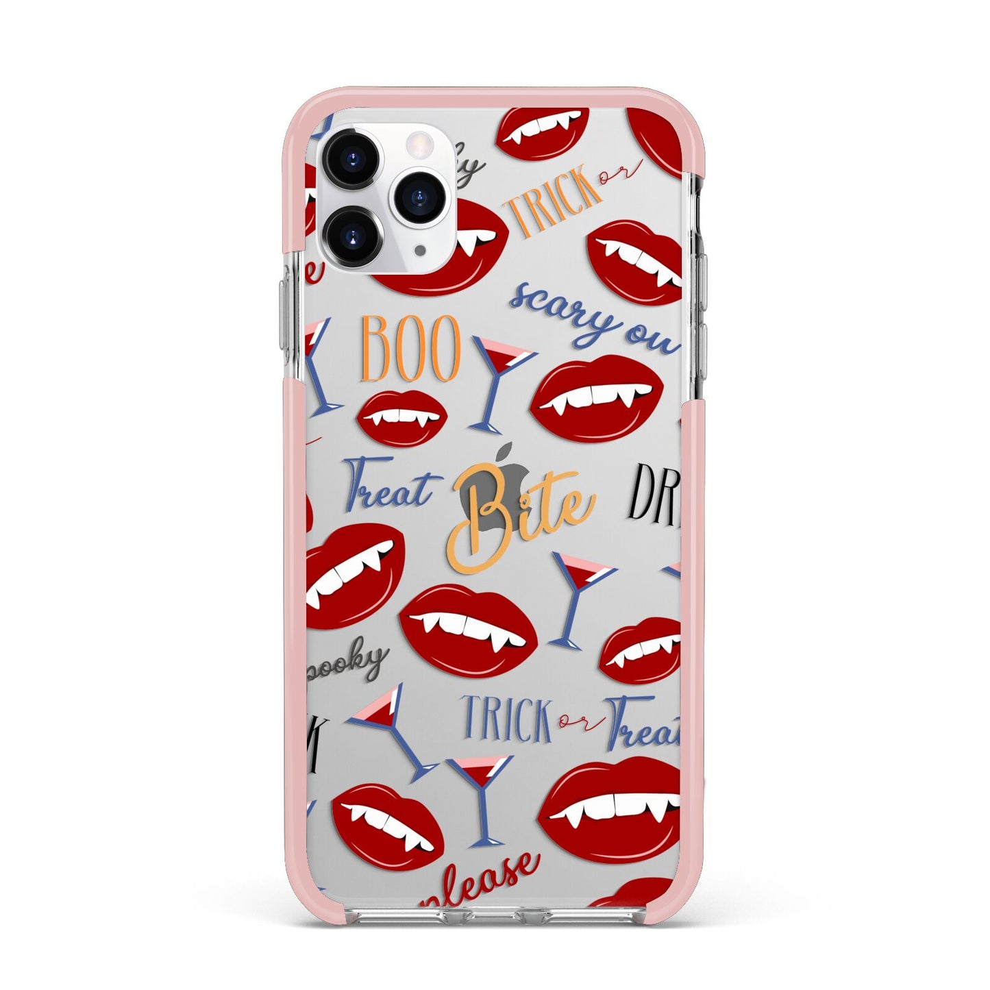 Vampire Illustrations and Catchphrases iPhone 11 Pro Max Impact Pink Edge Case