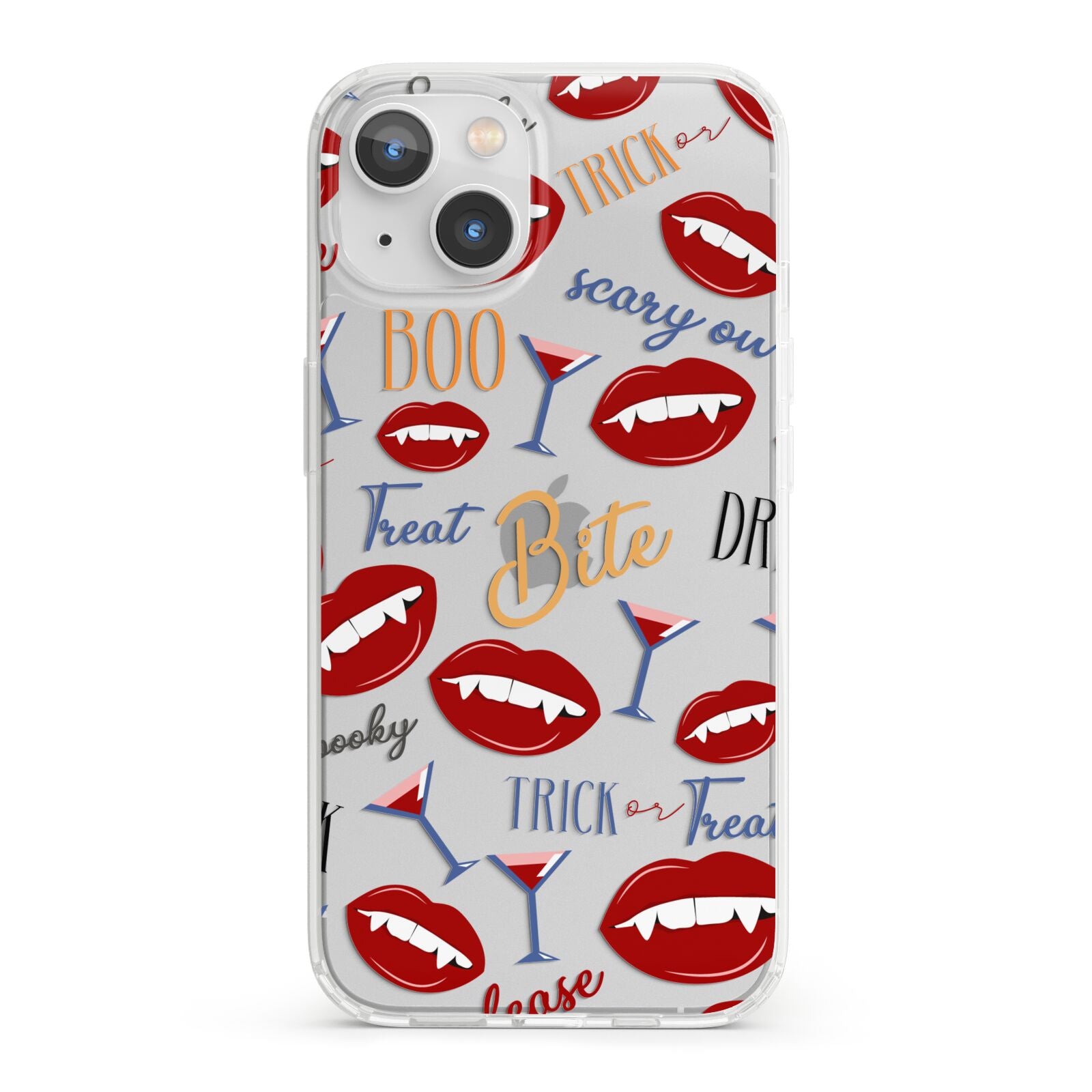 Vampire Illustrations and Catchphrases iPhone 13 Clear Bumper Case