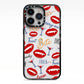 Vampire Illustrations and Catchphrases iPhone 13 Pro Black Impact Case on Silver phone