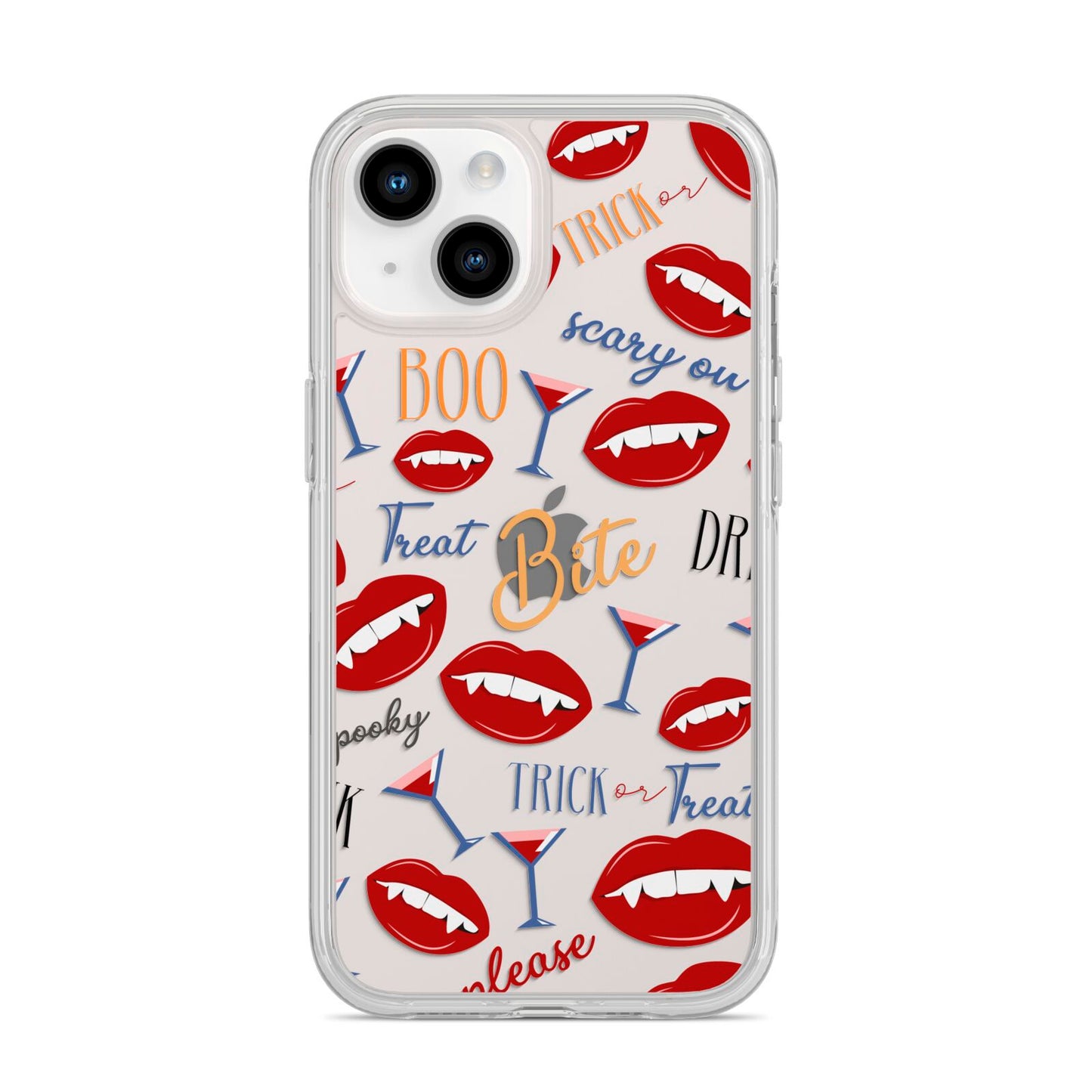 Vampire Illustrations and Catchphrases iPhone 14 Clear Tough Case Starlight