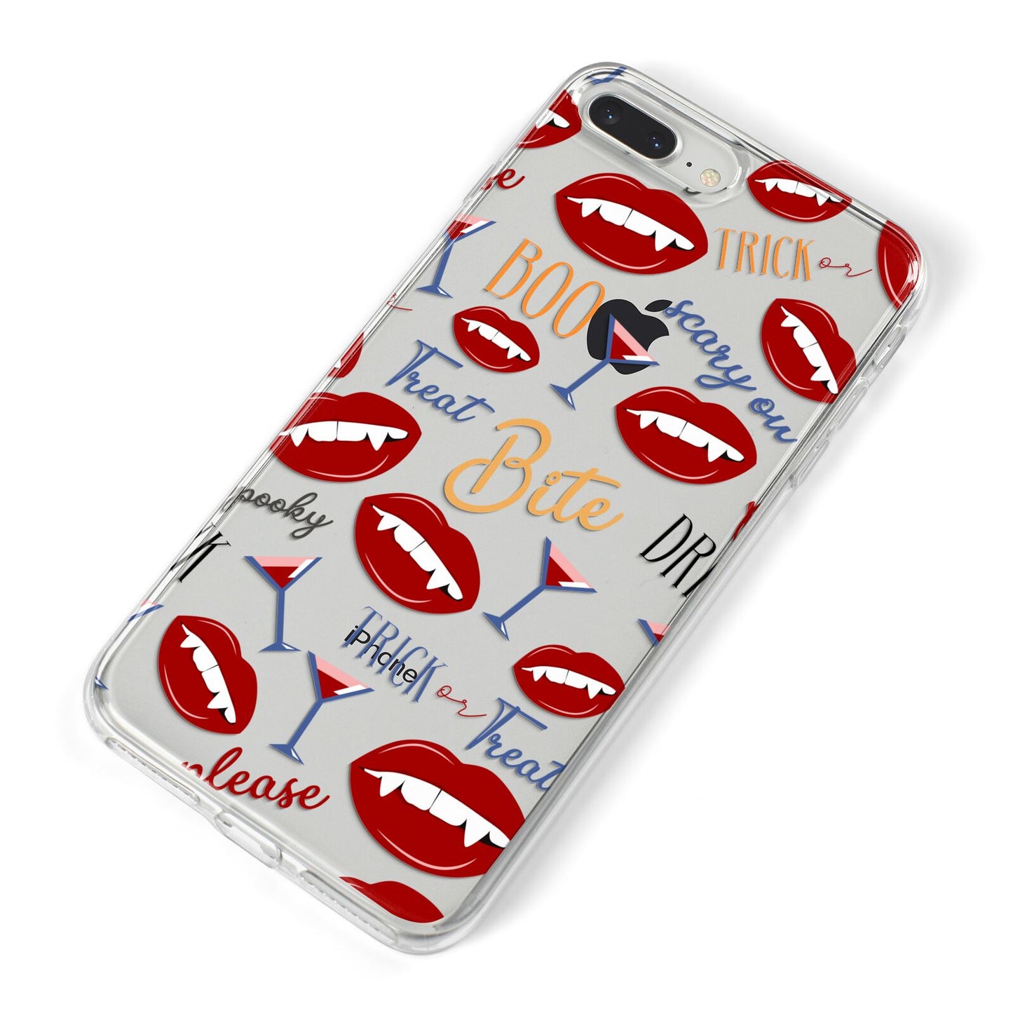 Vampire Illustrations and Catchphrases iPhone 8 Plus Bumper Case on Silver iPhone Alternative Image