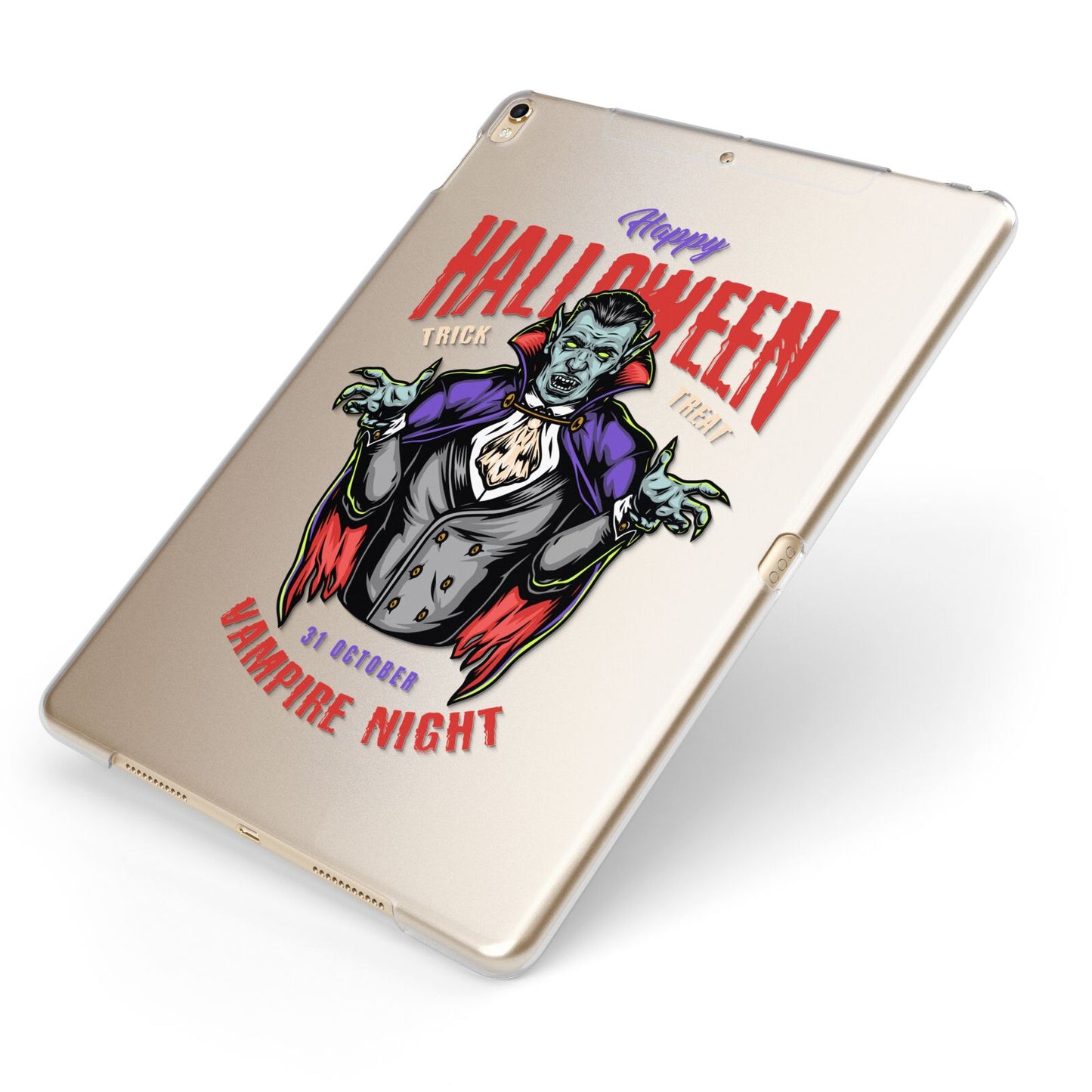 Vampire Night Apple iPad Case on Gold iPad Side View