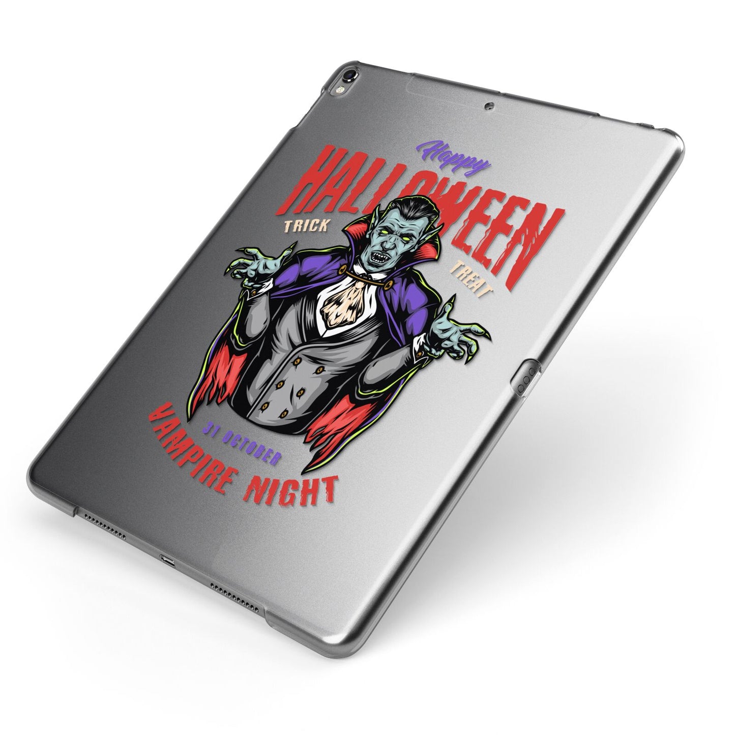 Vampire Night Apple iPad Case on Grey iPad Side View