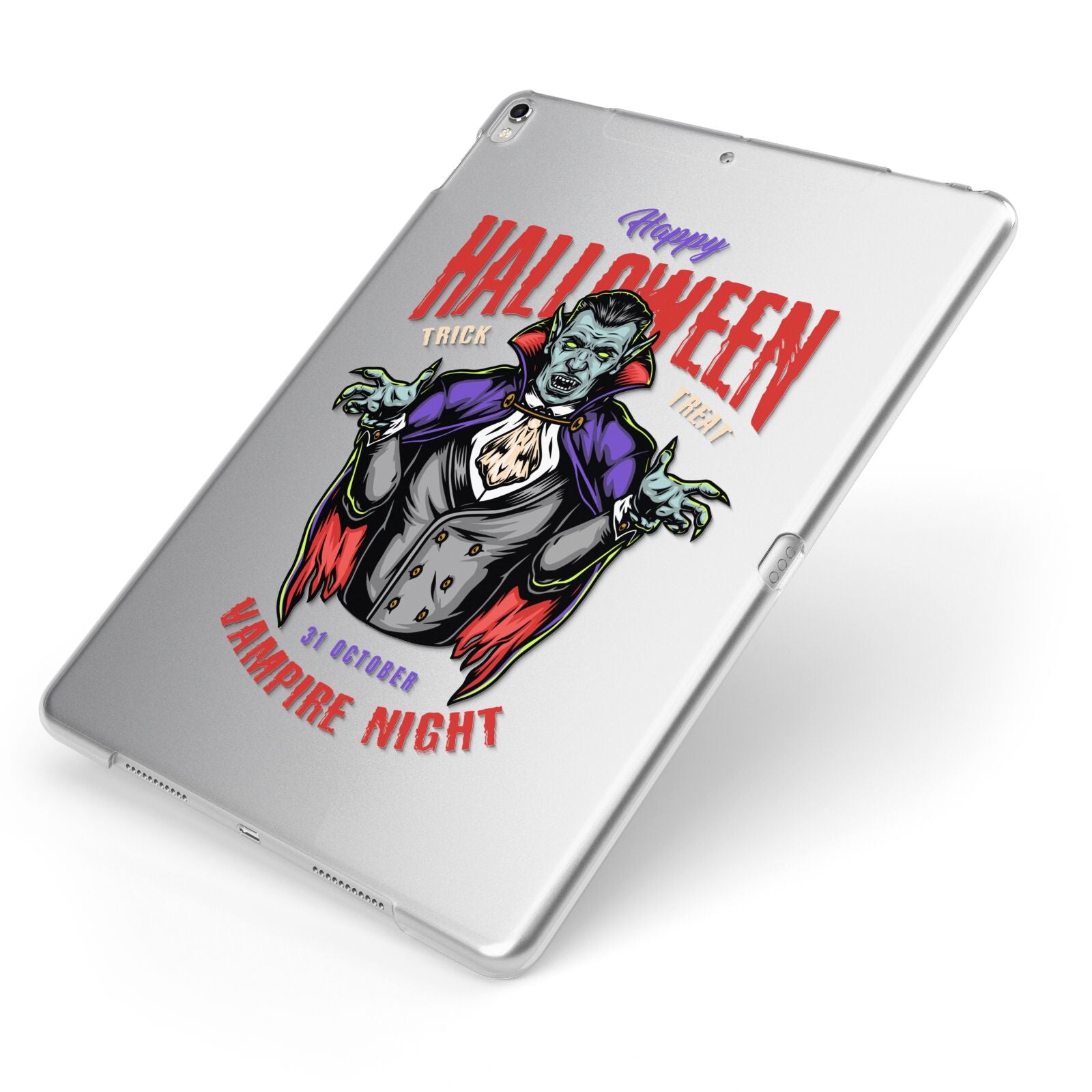Vampire Night Apple iPad Case on Silver iPad Side View