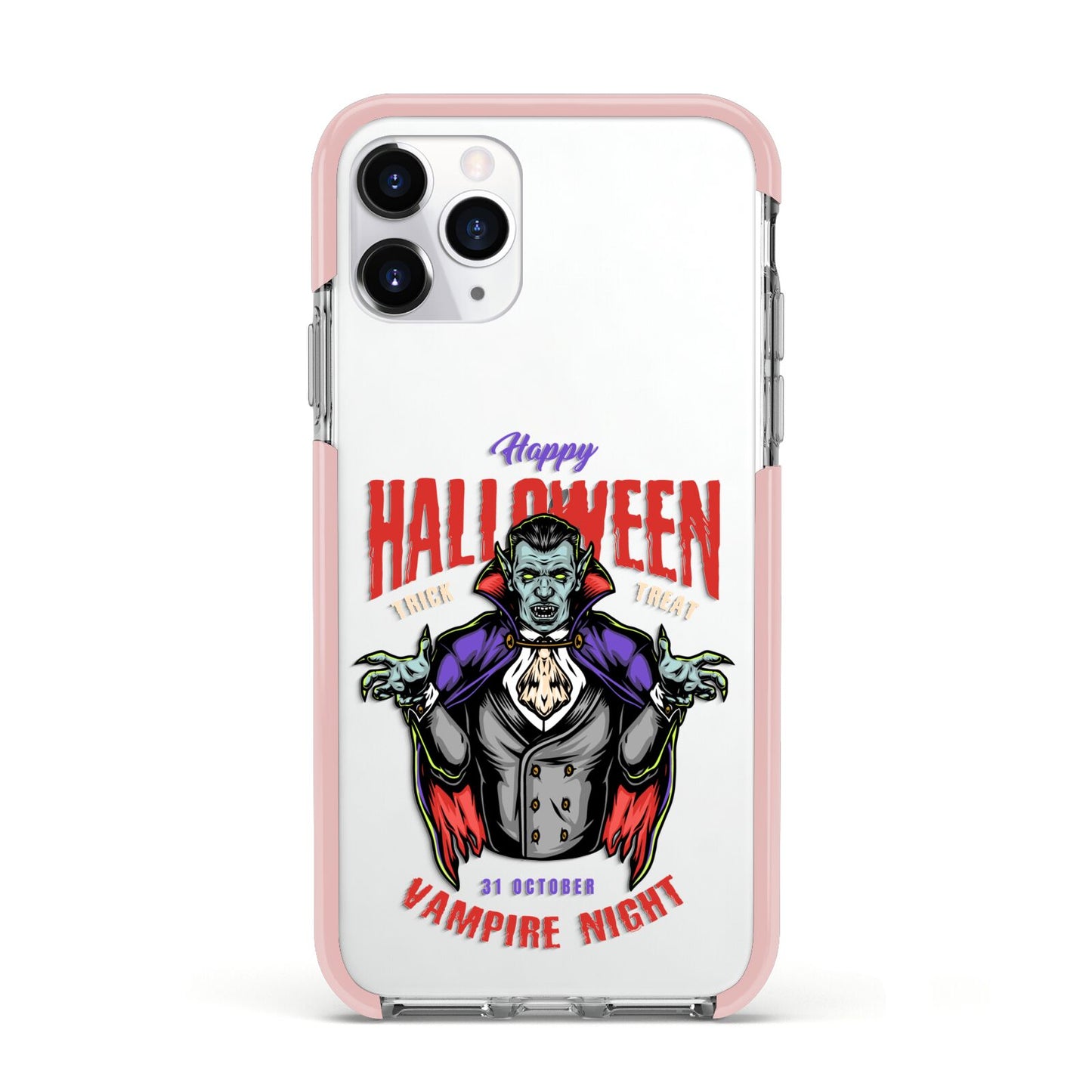 Vampire Night Apple iPhone 11 Pro in Silver with Pink Impact Case