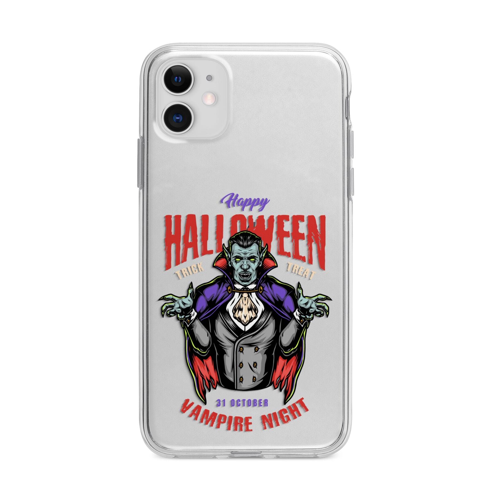 Vampire Night Apple iPhone 11 in White with Bumper Case