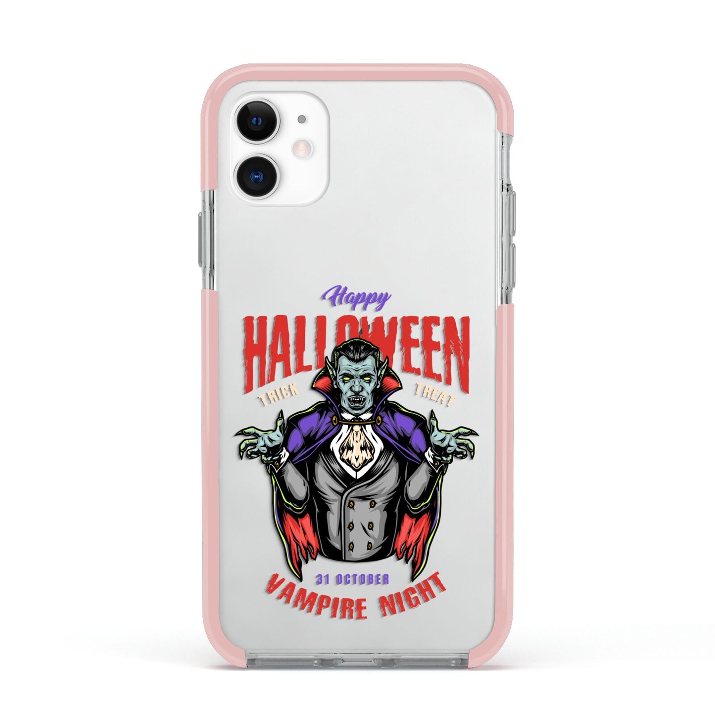 Vampire Night Apple iPhone 11 in White with Pink Impact Case