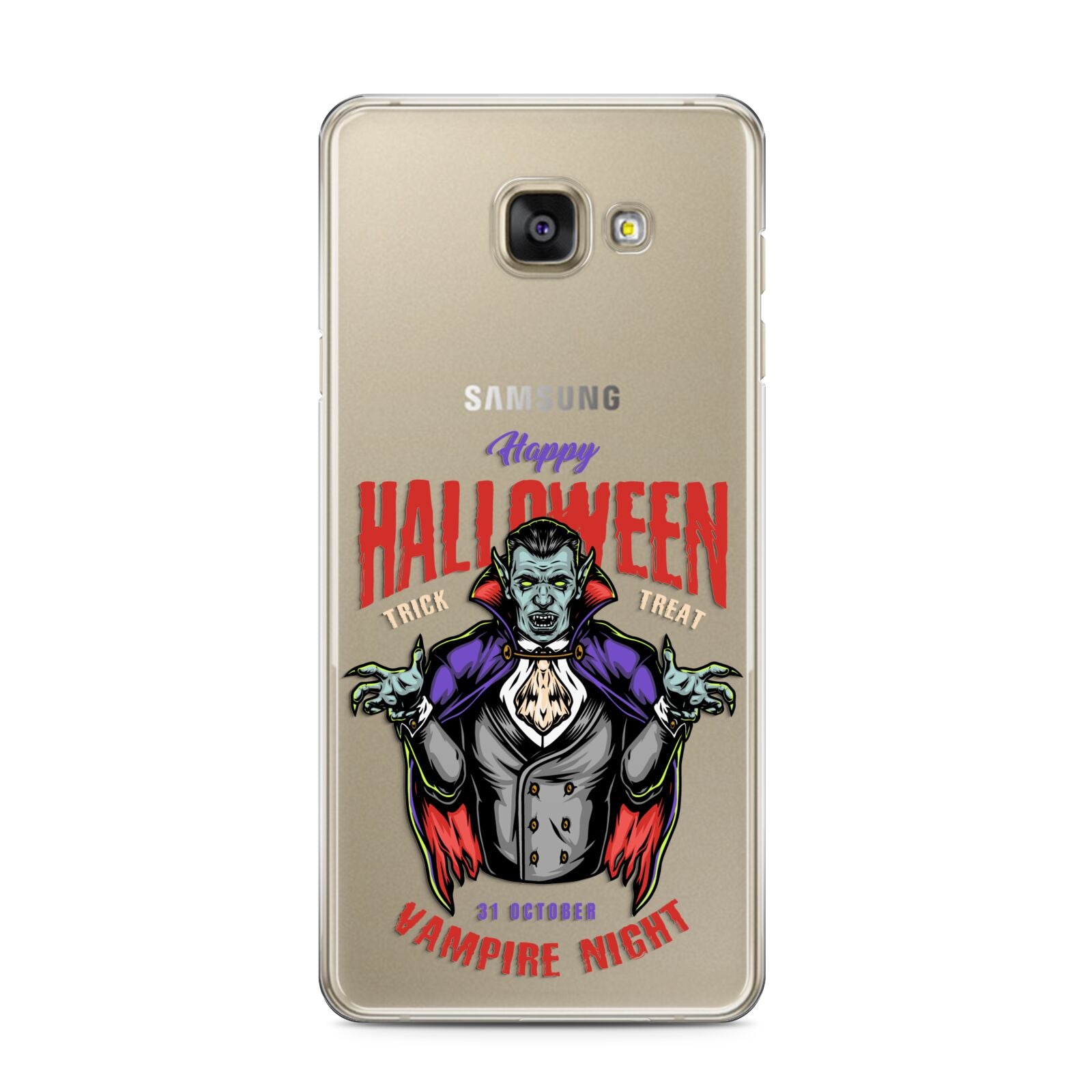 Vampire Night Samsung Galaxy A3 2016 Case on gold phone
