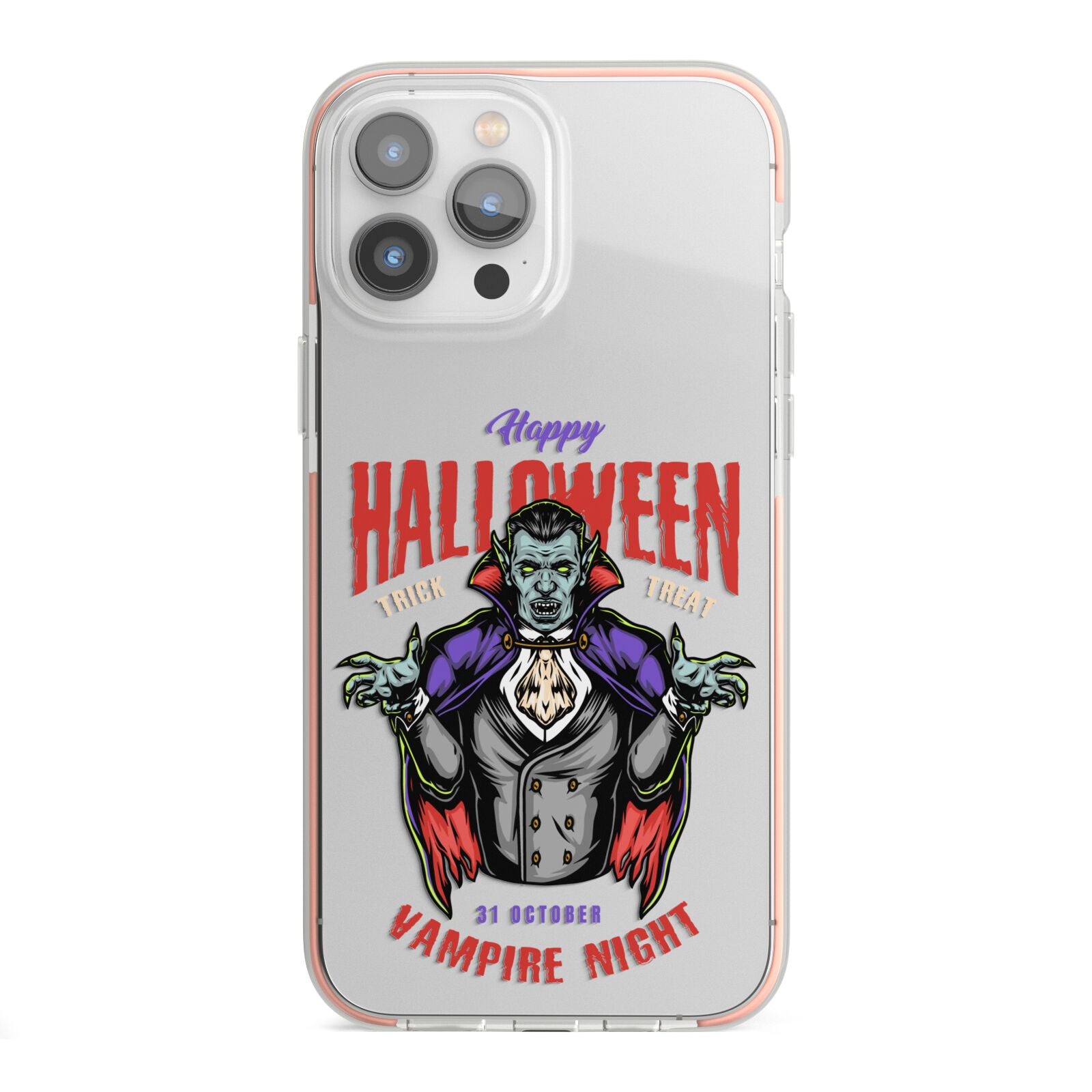 Vampire Night iPhone 13 Pro Max TPU Impact Case with Pink Edges
