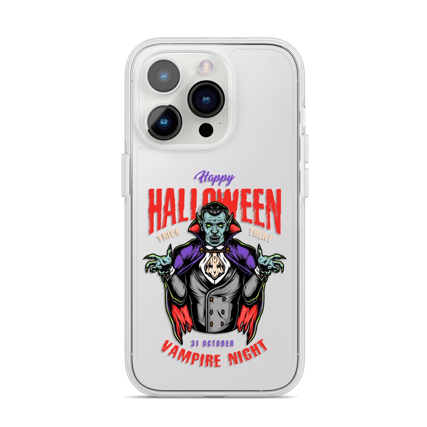Vampire Night iPhone 14 Pro Clear Tough Case Silver