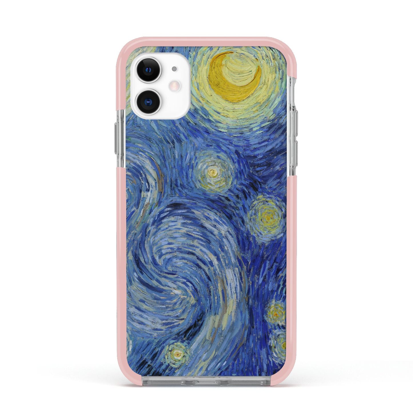 Van Gogh Starry Night Apple iPhone 11 in White with Pink Impact Case