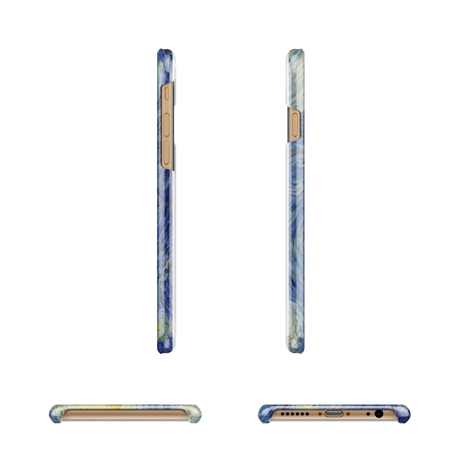 Van Gogh Starry Night Apple iPhone 6 3D Wrap Snap Case Angled Images