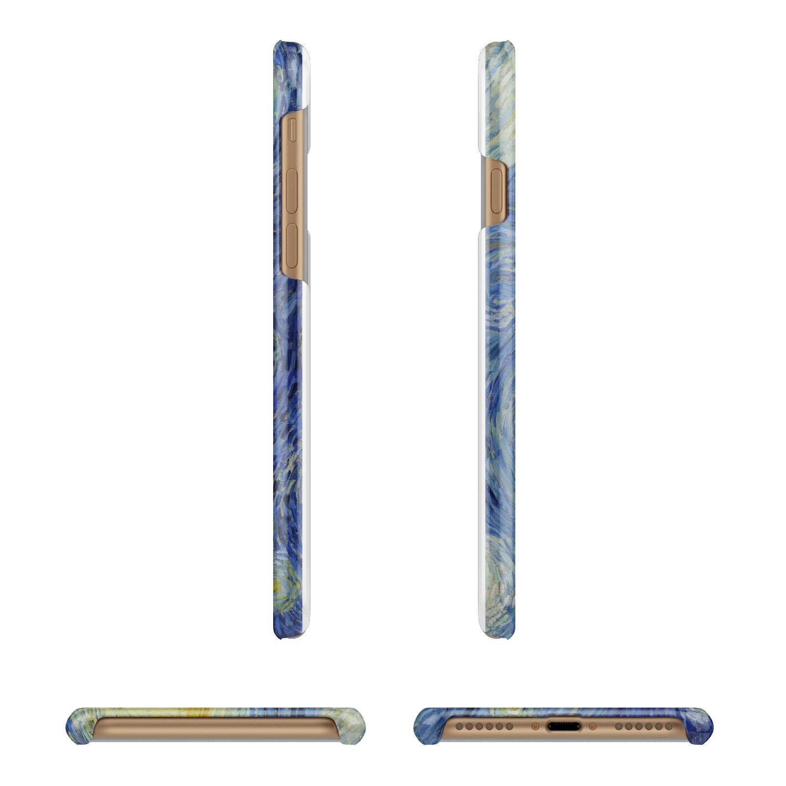 Van Gogh Starry Night Apple iPhone 7 8 3D Wrap Snap Case Angled Images