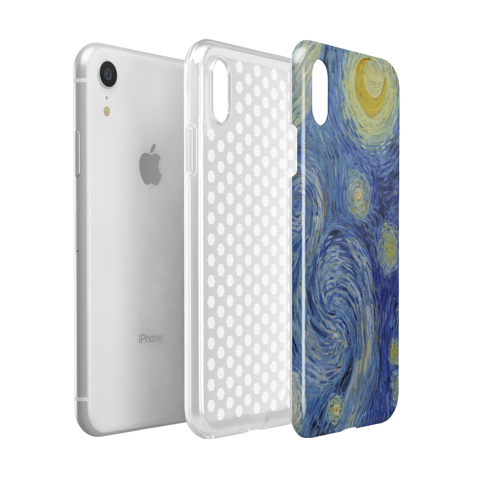 Van Gogh Starry Night Apple iPhone XR White 3D Tough Case Expanded view