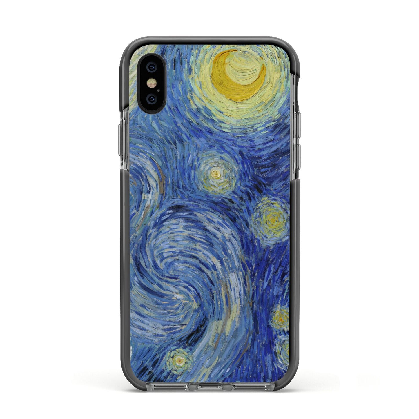 Van Gogh Starry Night Apple iPhone Xs Impact Case Black Edge on Black Phone