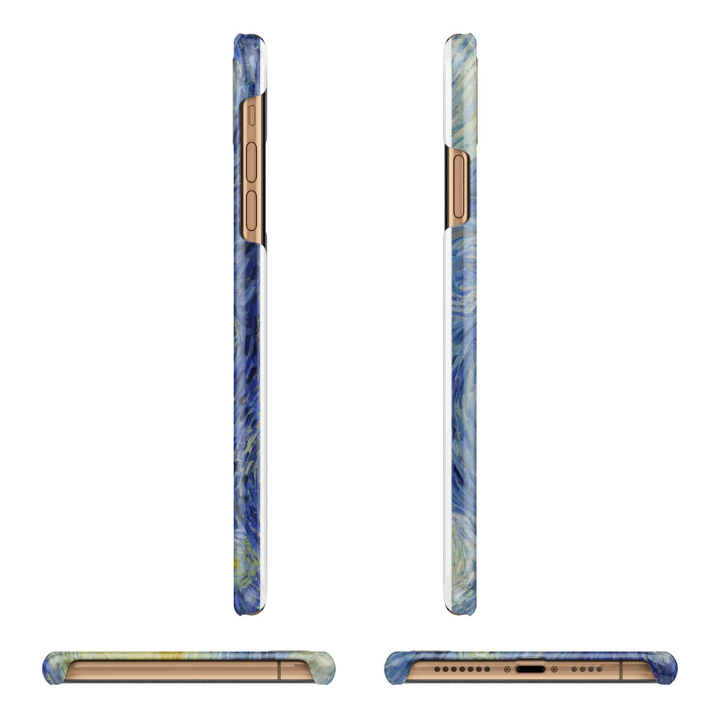 Van Gogh Starry Night Apple iPhone Xs Max 3D Wrap Snap Case Angled Images