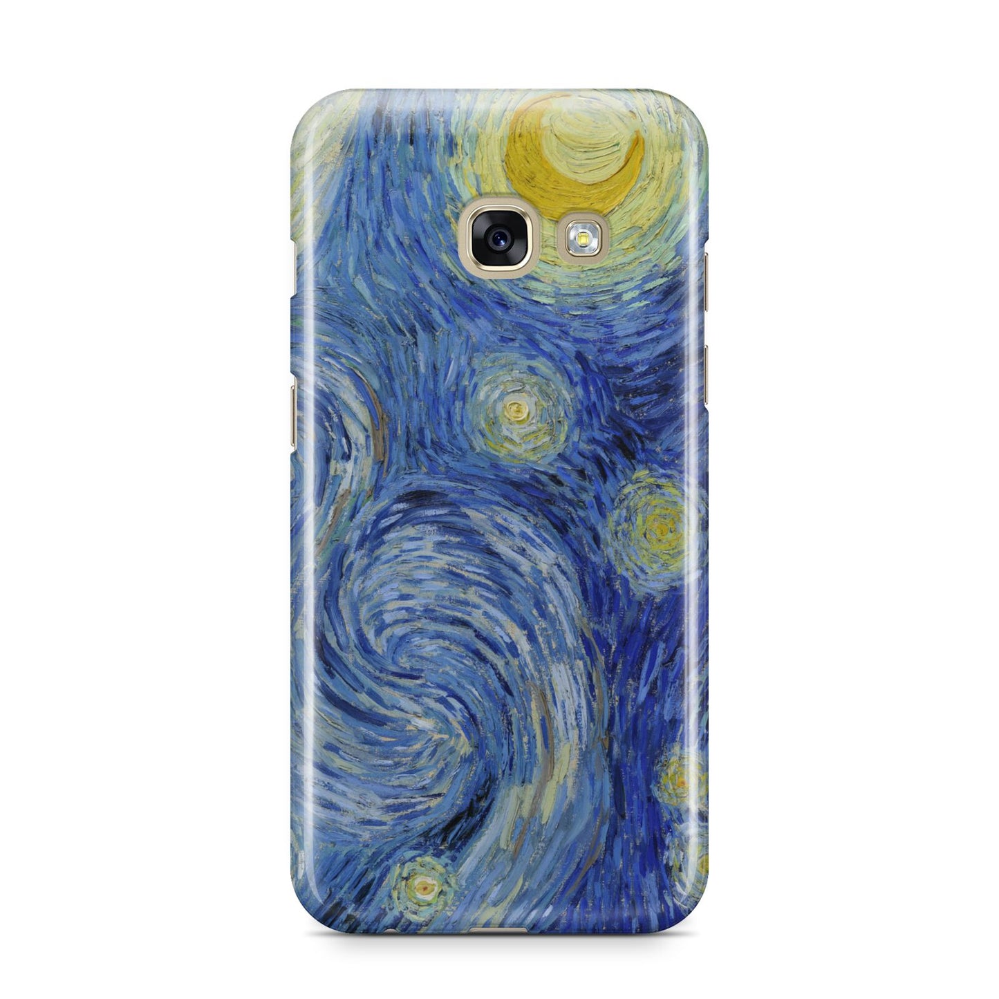 Van Gogh Starry Night Samsung Galaxy A3 2017 Case on gold phone