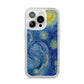 Van Gogh Starry Night iPhone 14 Pro Clear Tough Case Silver