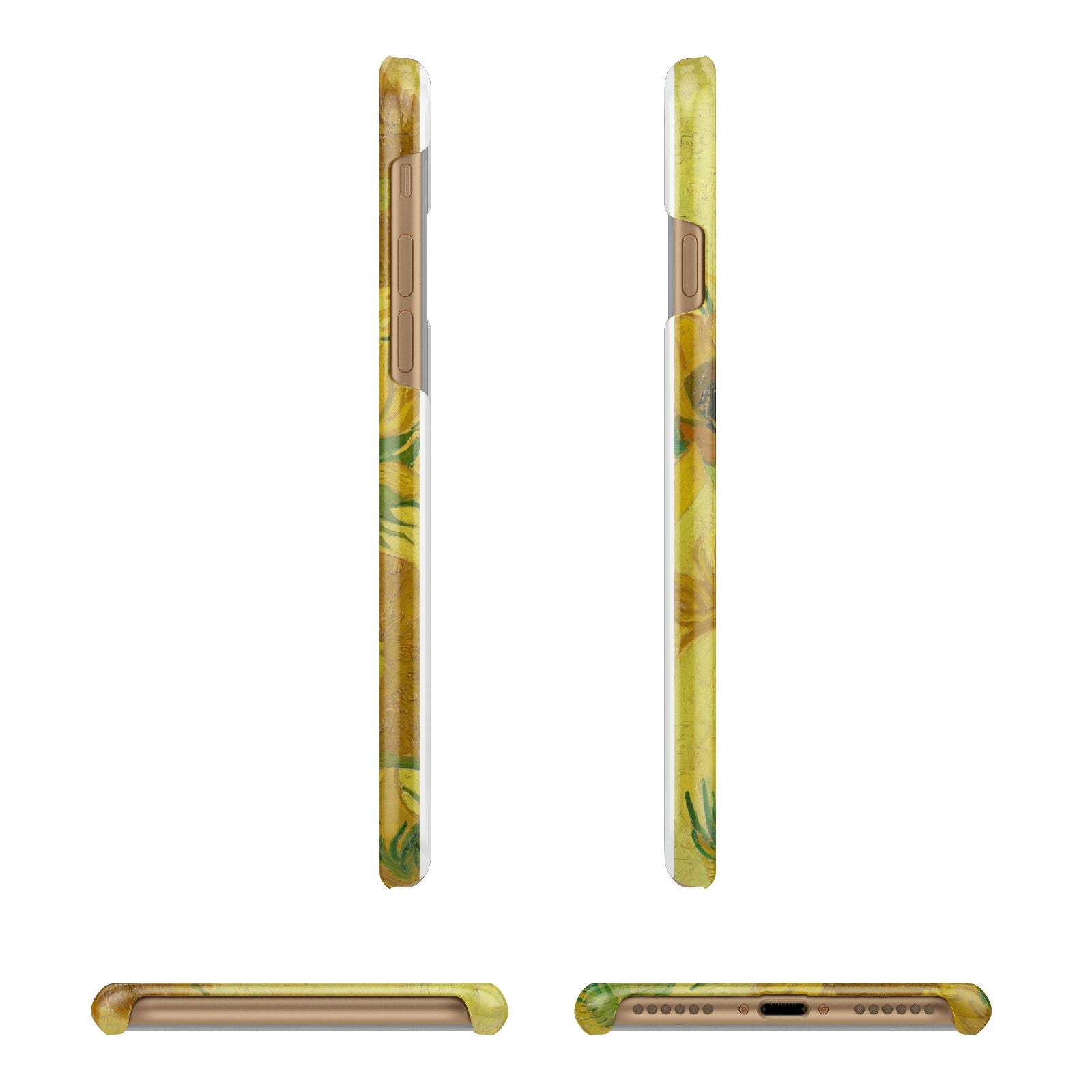 Van Gogh Sunflowers Apple iPhone 7 8 3D Wrap Snap Case Angled Images