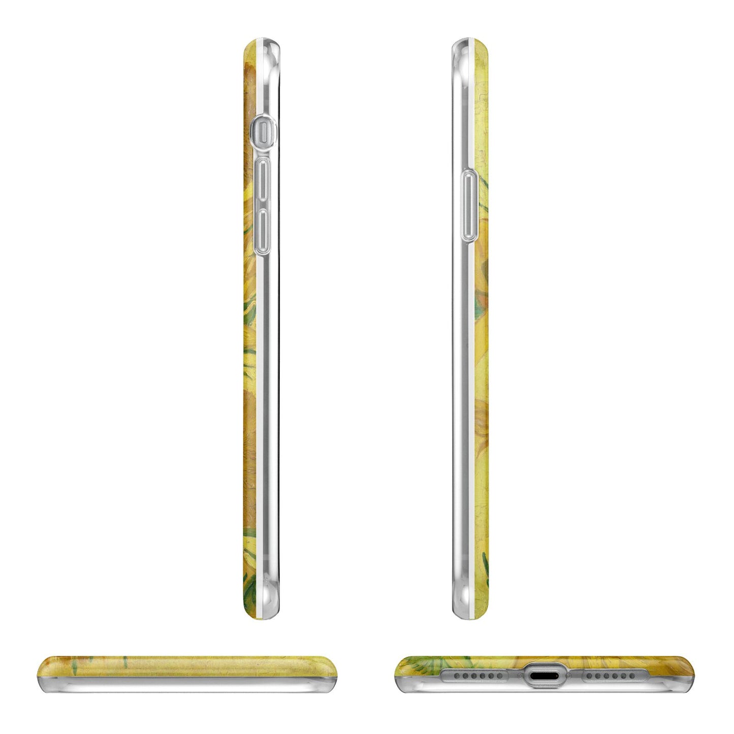 Van Gogh Sunflowers Apple iPhone XR in White with 3D Wrap Tough Case Alternative Image Angles