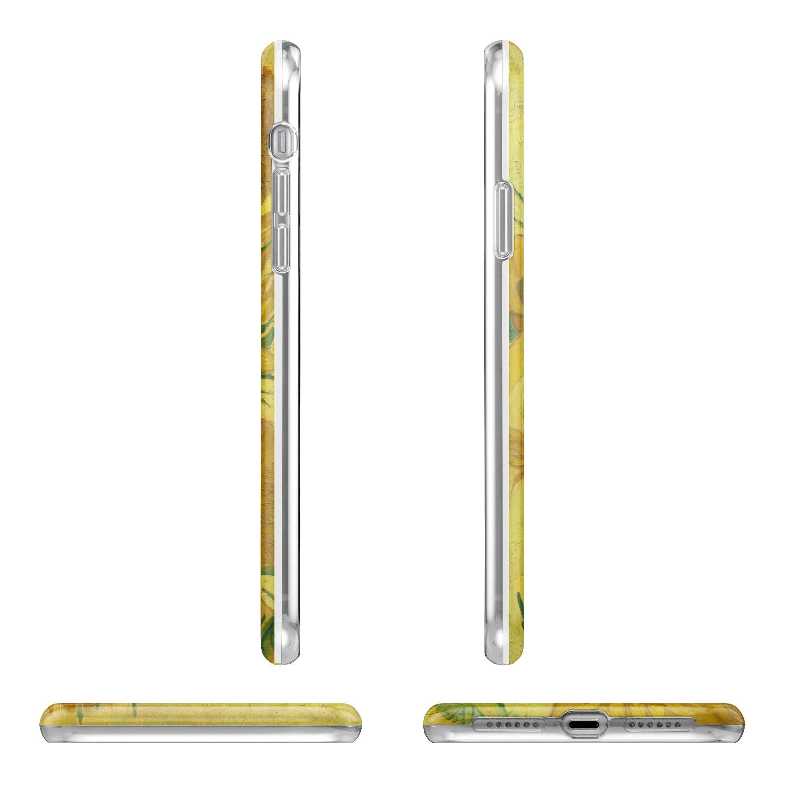 Van Gogh Sunflowers Apple iPhone XR in White with 3D Wrap Tough Case Alternative Image Angles