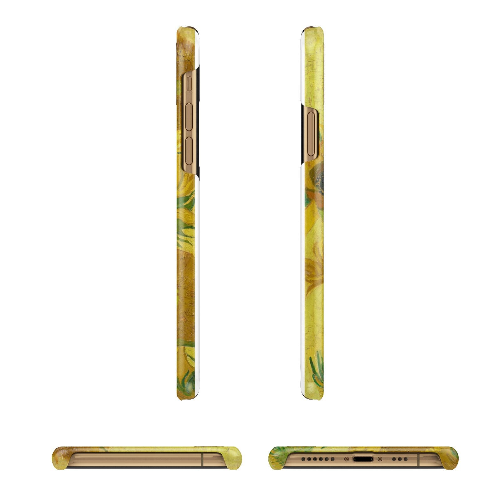 Van Gogh Sunflowers Apple iPhone Xs 3D Wrap Snap Case Angled Images