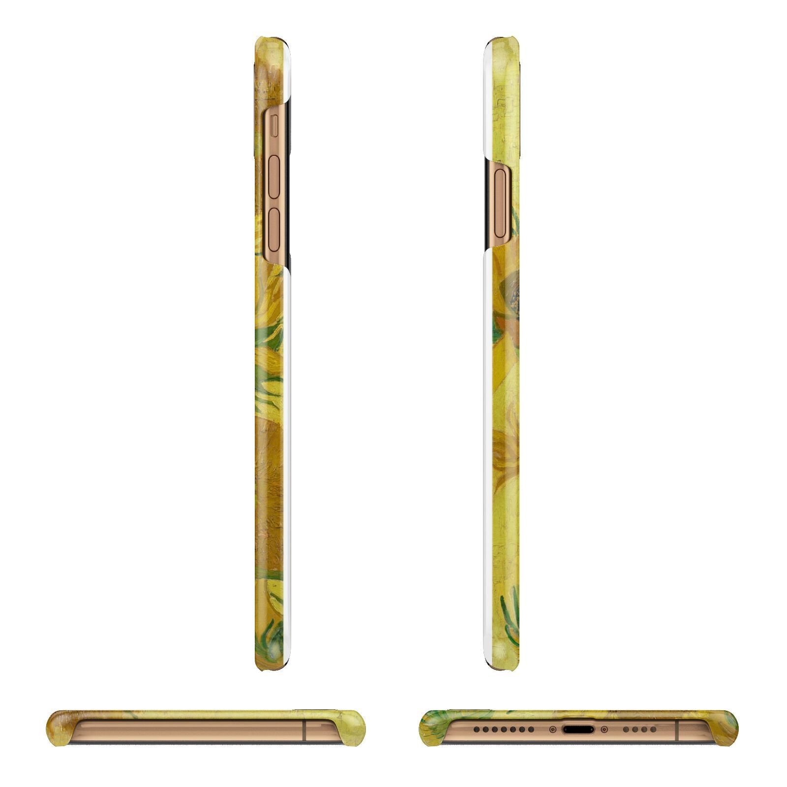 Van Gogh Sunflowers Apple iPhone Xs Max 3D Wrap Snap Case Angled Images