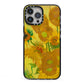 Van Gogh Sunflowers iPhone 13 Pro Max Black Impact Case on Silver phone