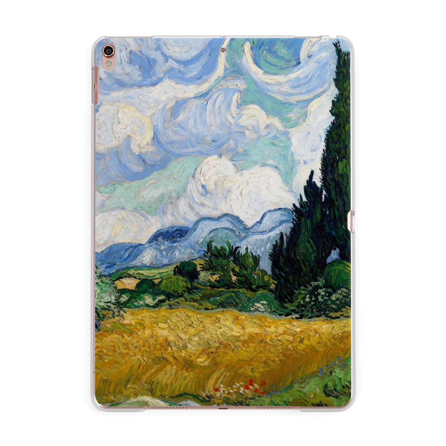 Van Gogh Wheat Field with Cypresses Apple iPad Rose Gold Case