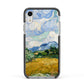 Van Gogh Wheat Field with Cypresses Apple iPhone XR Impact Case Black Edge on Silver Phone