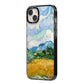 Van Gogh Wheat Field with Cypresses iPhone 14 Plus Black Impact Case Side Angle on Silver phone