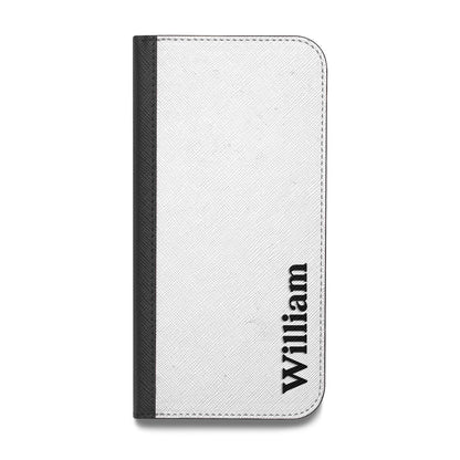 Vertical Name Vegan Leather Flip Samsung Case