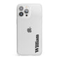 Vertical Name iPhone 13 Pro Max Clear Bumper Case