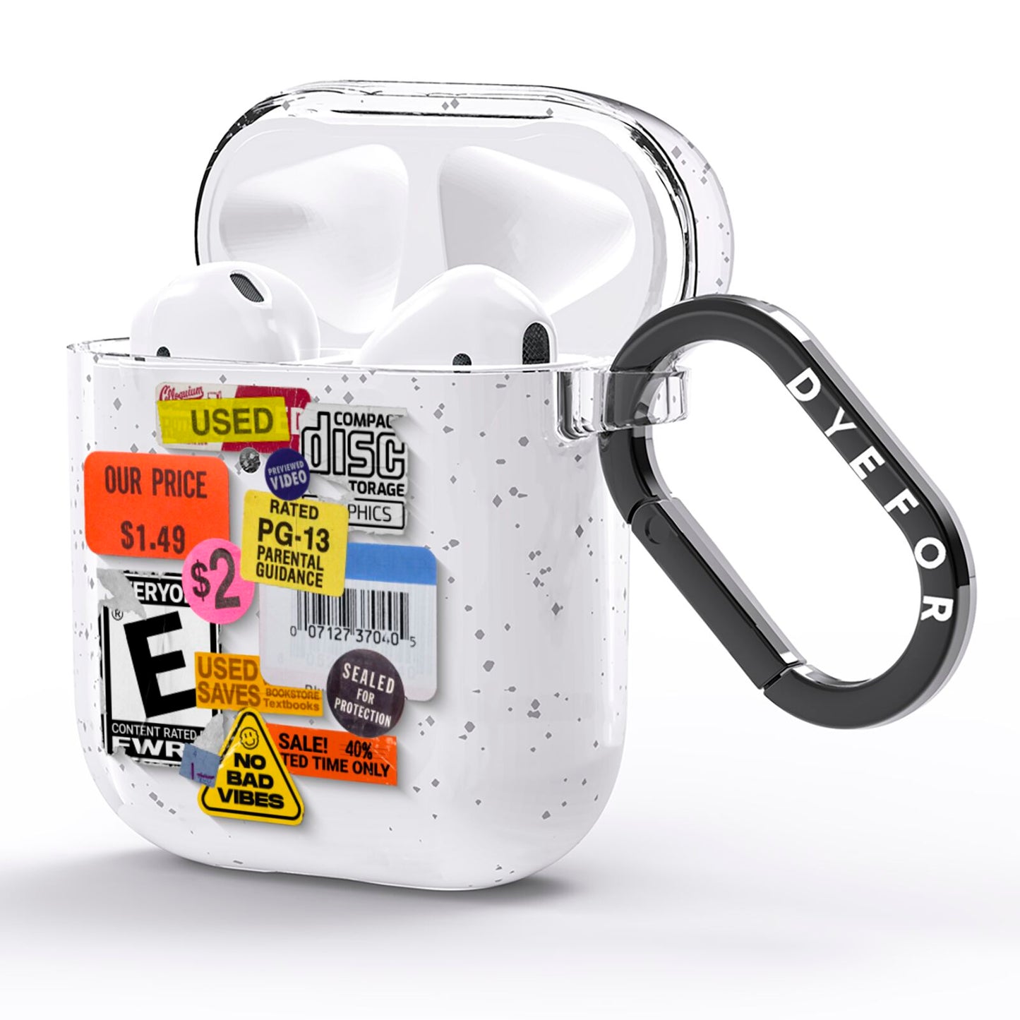 Vintage CD Stickers AirPods Glitter Case Side Image